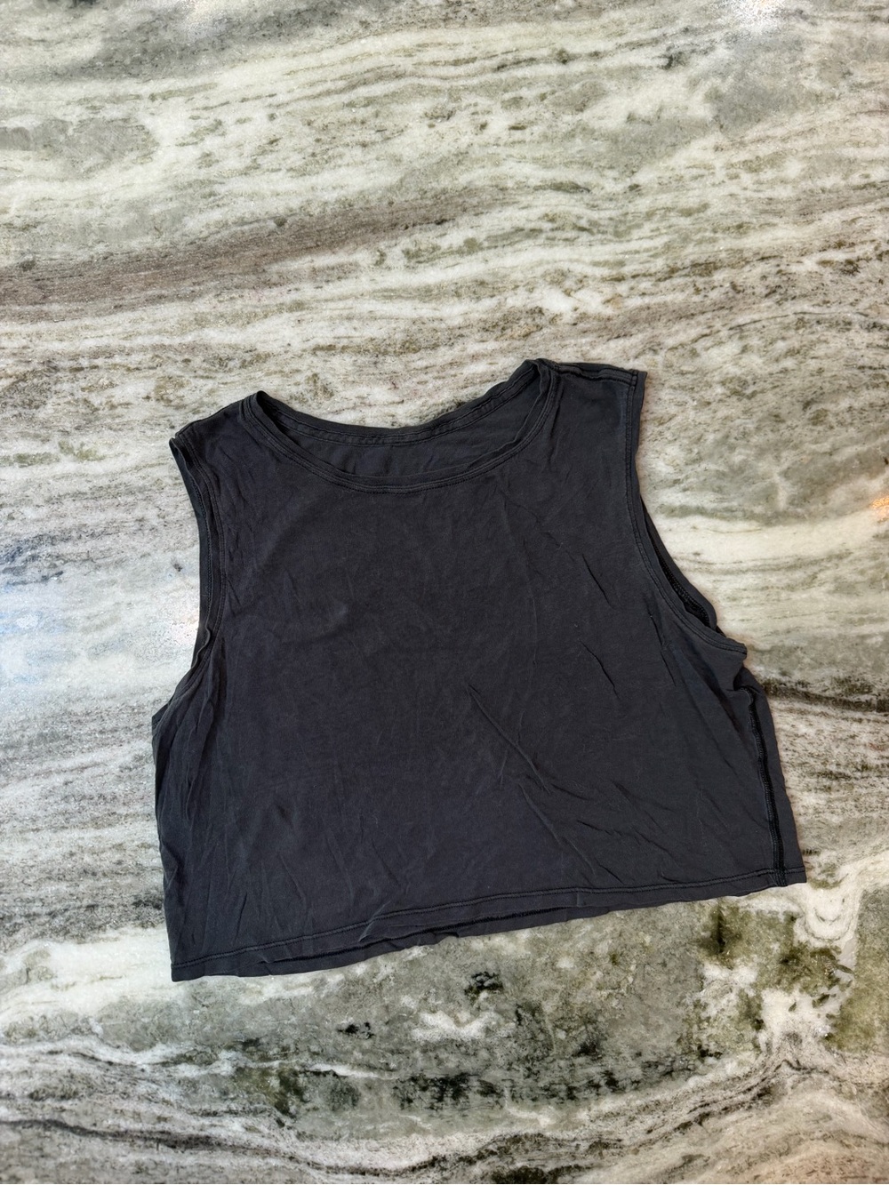 Lululemon Black Cropped Muscle Tank Top